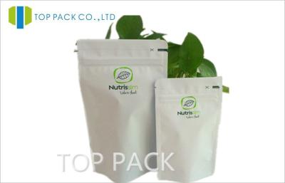 China Zip Lock Herble Tea Packing Pouch White Printing Laminated Food Materials for sale