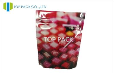 China Colorful Design Stand Up Custom Food Packaging Front Printed Back Clear Lipstick for sale