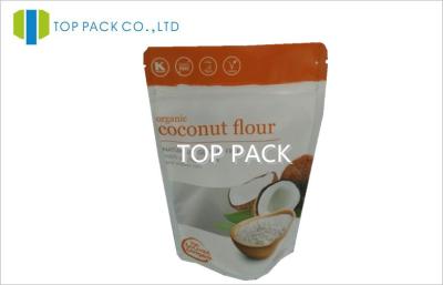 China Coconut Flour Foil Stand Up Zip Pouch Matte Finished With Clear Window for sale