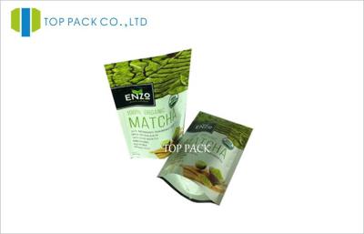 China Tea Storage Stand Up  Zipper Tea Packaging Bags Recycled With Tears Notch for sale