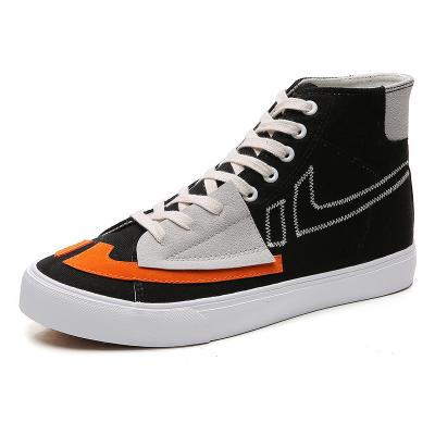 China Korean version of the men's high-top autumn high-top canvas shoes men's Anti-slippery sports all-match panel shoes students for sale