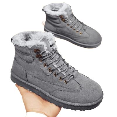 China Outdoor thickening of men's winter snow cotton waterproof non-slip shoes Anti-slippery boots and high-top Martin boots velvet bread shoes for sale