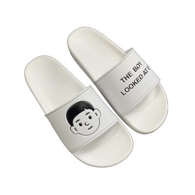 China New Cool INS Student Anti-slippery Boys And Girls Flat Slippers Outside The Letter Lovers Word Sandals for sale