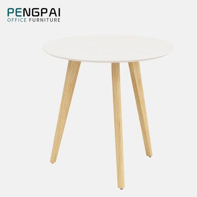 China Waterproof And Scratch Resistant Popular Coffee Table Negotiation Table With Solid Wood Legs for sale