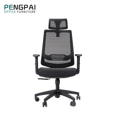 China (Height)PENGPAI Adjustable Top Selling Small Black Mesh Tall Office Chair With Headrest Thailand for sale