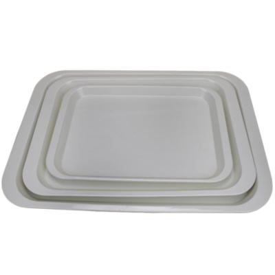 China Custom white cheap sanck tray sanck platter bread platter platinum dessert dish melamine rectangular breakfast serving tray for sale