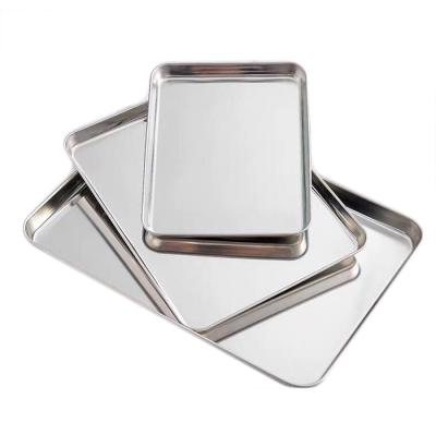 China Mirror Polishing Food Grade Rectangle Shape Stainless Steel Food Tray Steel Tray for sale