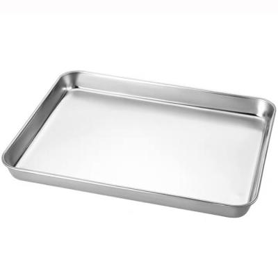 China Large Size Polishing Mirror Hotel Restaurant Use Serving Tray Metal Stainless Steel Tray for sale