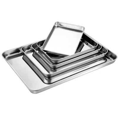 China Mirror Serving Trays Metal Serving Tray New Design Polishing Silver Serving Trays for sale