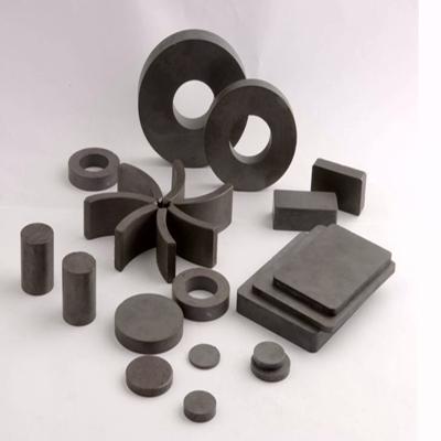 China Industrial Magnet Permanent ferrite black magnet ring single sided magnetic cutting block magnet for sale