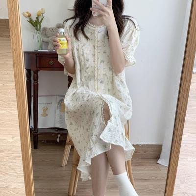 China 2022 QUICK-DRY new autumn home use knee-length pajamas large size women's casual simple cotton loungewear robe for sale