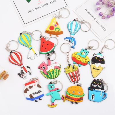 China New Gift Products Hot Selling Color Printed Custom Size Cartoon Rubber Keychains for sale