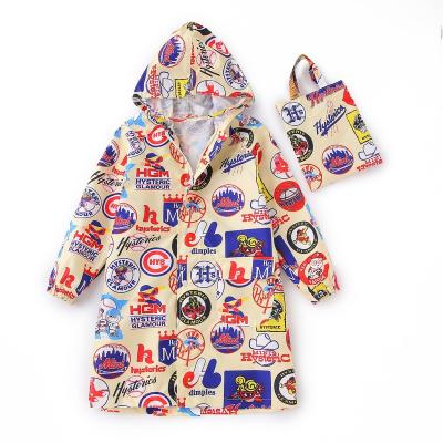 China Wholesale Reusable Singlet Rainwear Kids Waterproof Overall Cloth Children Custom Printed Raincoat Long Hooded for sale