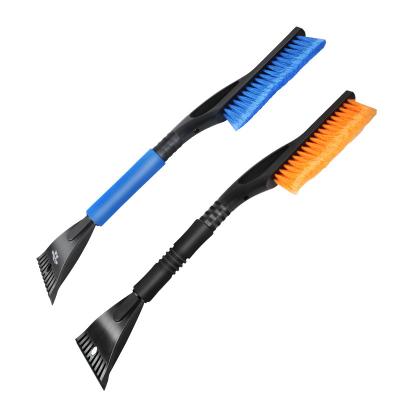 China ABS Rubber Snowrubber Ice Scraper EVA Handle Snow Ice Scraper With Brush for sale