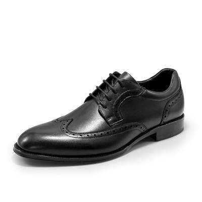 China New Breathable Leather Shoes Men Models Formaldesigner Sale Handmade Brock Lace Design Breathable Wells Famous Brands Genuine Black for sale