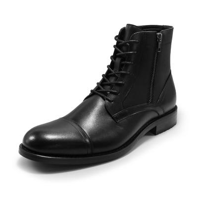 China Hot Selling Anti-slippery Hot Sale Men's Zipper Outsole Good Quality Link Boots Black Leather Anti-slippery Dress Boots For Men's Casual Boots Leather Zipper for sale