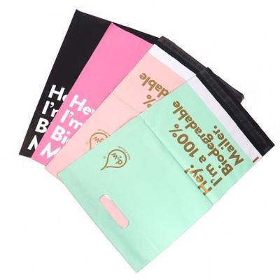 China 100% Polymailer Eco Friendly Biodegradable Matte Poly Mailer Bags Custom Black Printed Plastic Envelopes Mailing Bags for sale