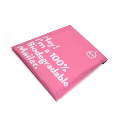 China 100% Eco Friendly Biodegradable Wholesale High Quality Light Pink Nude Custom Printed Poly Mailers Plastic Packaging Bag for sale