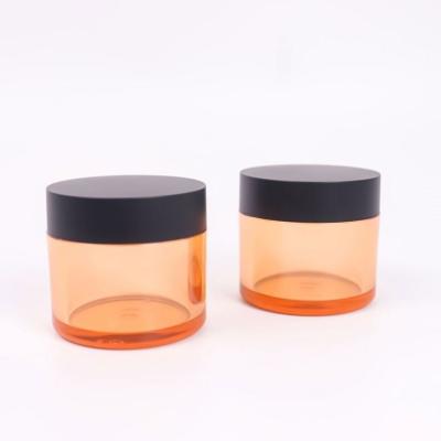 China Cosmetic Packaging 50G Hair Butter Body Scrub Jars Clear Plastic Face With Lid Cream Jar Pet 50G for sale