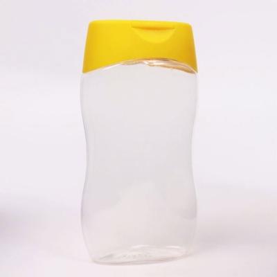 China food & Plastic Custom Beverage Packaging Square Honey Squeeze Bottle With Flip-Top Lid for sale