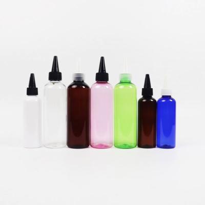 China Scalp Cosmetic Bottle Plastic Squeeze Hair Oil Bottles With Applicator Tip for sale