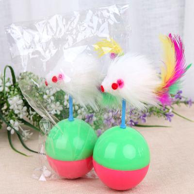 China Recyclable Toy Cat Toys Personalized Interactive Cat Toy Roller Feather Viable Mice Pet for sale