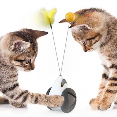 China 3 Day Delivery Sustainable Delivery Cat Toys Interactive Ball Tumbler Smart Feeding Feather Matching Cat Happiness With Catnip for sale