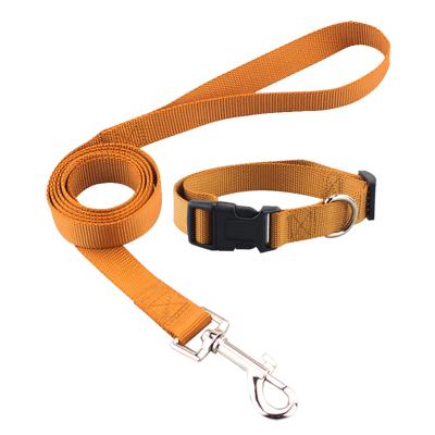 China New Viable Stocked Nylon Dog Leash And Collar Amazon Classic Name Matching Harness Customable Logo Set For Wholesale for sale