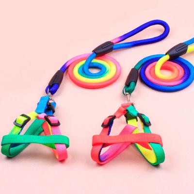 China Wholesale Dog Harness Outdoor Adjustable Dog Lights Fabric Round Rope Colorful Leash for sale