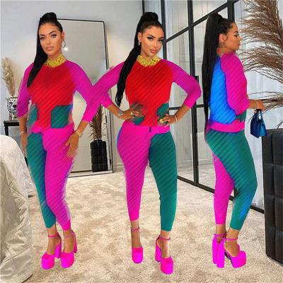 China Breathable Women 2 Piece Set Winter Solid Color Hoodie Women Knitted Sweater Tracker Women Two Piece Set for sale