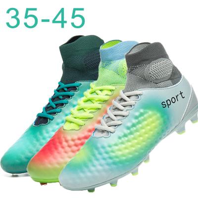 China Durable Outdoor Mens Boys Soccer Shoes Football Boots High Ankle Kids Boots Training Sports Sneakers Size 35-45 for sale