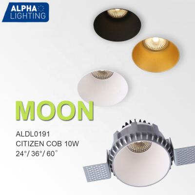 China New Modern Hot Selling Easy Concept IP54 Installation10W Trimless Led Cob Recessed Downlight for sale