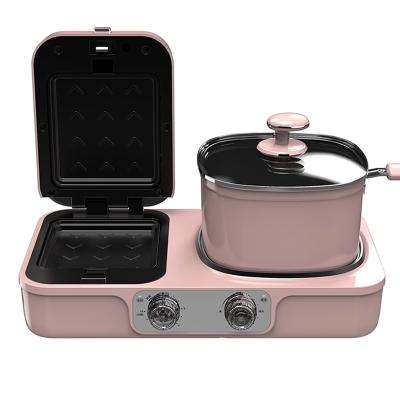 China Hotel factory direct sale 3 in 1 multifunctional breakfast maker breakfast maker with grill and toaster cooker pot for sale