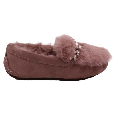 China Fashion Trend CF-295 Women Lovely Scare Suede Striping Sheepskin Women Lounge Slippers Winter Fur Boots For Ladies for sale