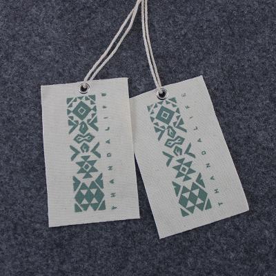 China China Sustainable Factory Customized Printing Cotton Canvas Hang Tag With Logo for sale