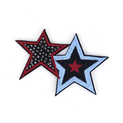 China Viable Custom Logo High Quality Sequins Star Sharp Embroidery Patches For Clothes for sale