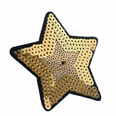 China wholesale 3D Clothes Customized Gift Patch Star Shaped Logo Shiny Sequin Custom Embroidery for sale