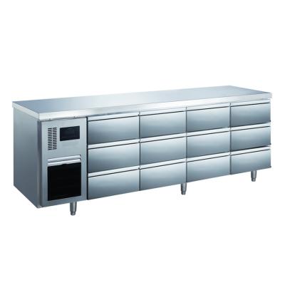 China Commercial 12 Drawer Large Capacity Undercounter Type Drawer Single-temperature Freezer for sale