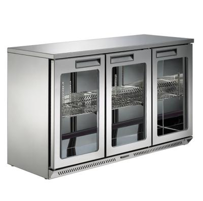 China Single-temperature CE Certificate Glass Door Drinks Display Under Counter Bar Fridge for sale