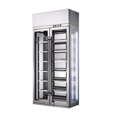 China Commercial Single-temperature Stainless Steel Double Doors Wine Cabinet Display Fridge for sale