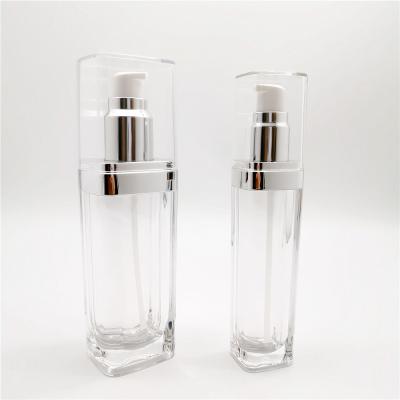 China High Quality BEAUTY Clear Acrylic Cosmetic Square Luxury Lotion PACKAGING Bottle for sale