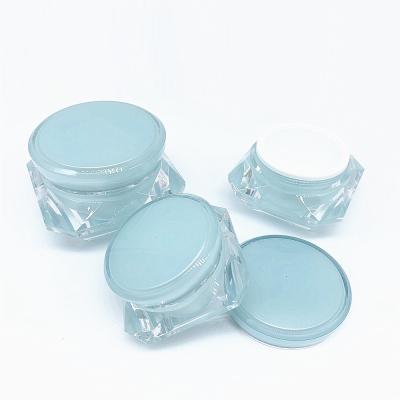 China Free Samples 5g 15g Double Personal Portable Acrylic Wall Packaging Skin Care Cosmetic Jar for sale