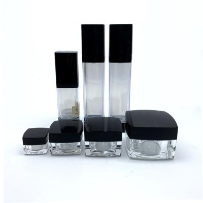 China 30ml Luxury Empty Personal Care Plastic Cosmetic Cream Jar And Airless Bottle Set for sale