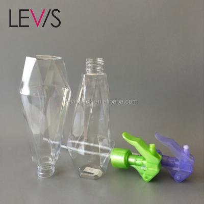 China Household Diamond Plastic Clear PET Bottle 250ml Trigger Spray For Cosmetics for sale