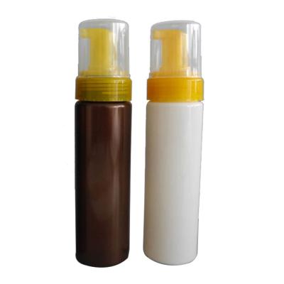 China BEAUTY PACKAGING PET 200ml empty round amber foamer pump bottles for sale