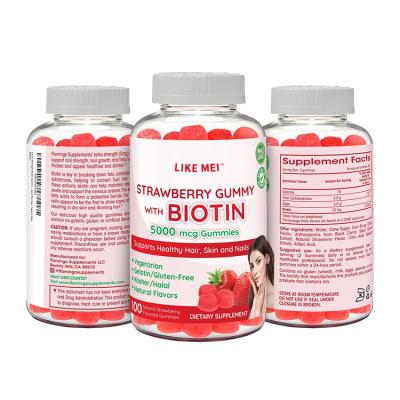 China Beauty Products Chewing Gum Collagen Strawberry Biotin Gummies for sale