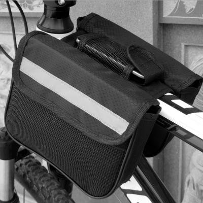 China Outdoor Polyester Bicycle Frame Bag Sports Breathable Front Bag Bicycle Accessories Mountain Bike Frame Riser Bag for sale