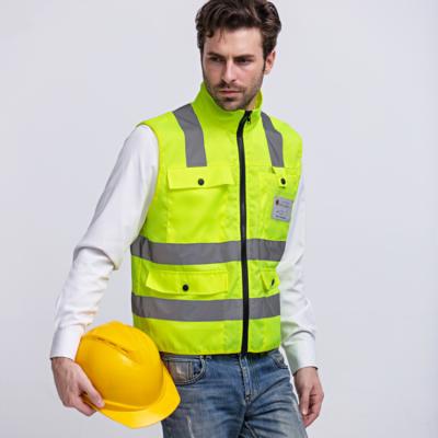 China High Visibility Breathable Workwear Construction Safety Vest Multi Pockets Reflective Reflective Vest for sale