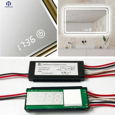 China Sensitive Intelligent Bathroom Mirror Rheostat With Demister Function Touch Sensor One Touch Sensor Display Time-Temperature Switch for sale