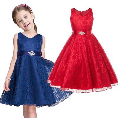 China Hotsales INS Breathable Children Clothes Kids Wedding Party Dress Little Girls Ball Gown Dress for sale